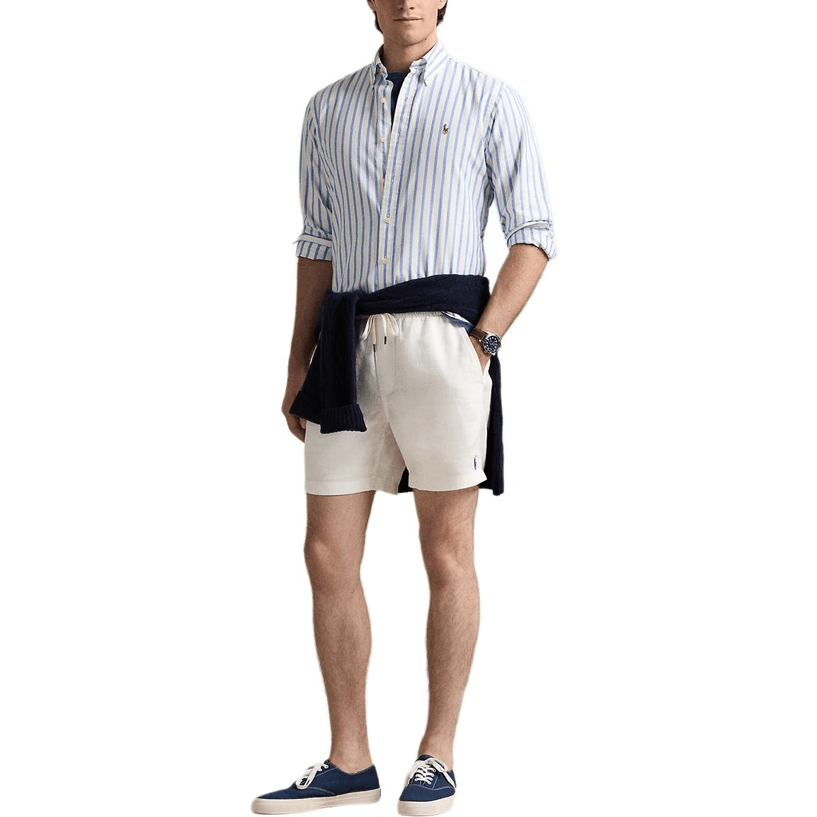 Рубашка Polo Ralph Lauren Рубашка Смешанная Материал Мужская Синяя Белая Многоцветная - изображение 4