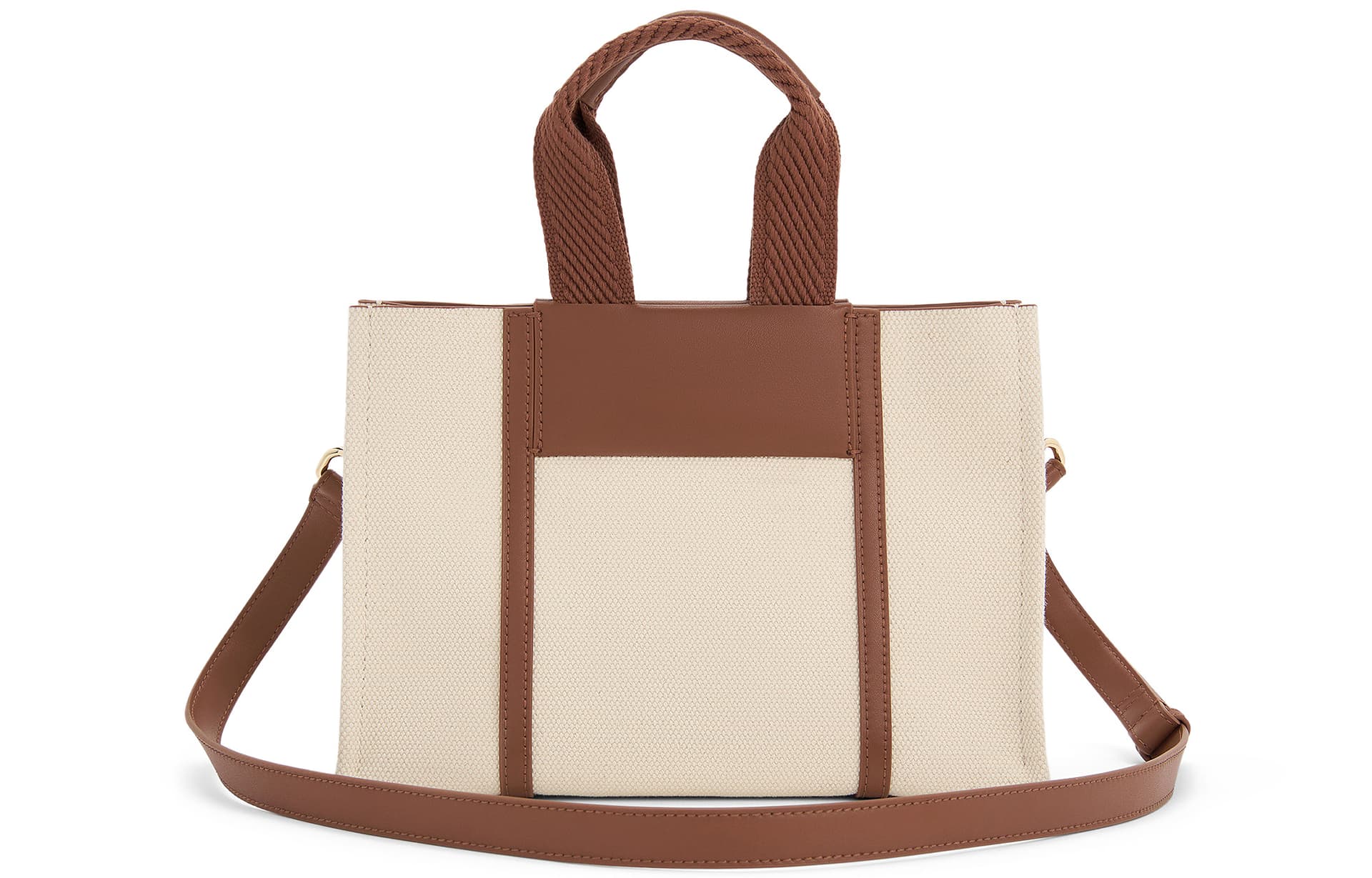 Сумка CHARLES KEITH ПУ (полиуретан) Сшитый Холст Сумка Средняя Женская Бежевая Коричневая - изображение 3
