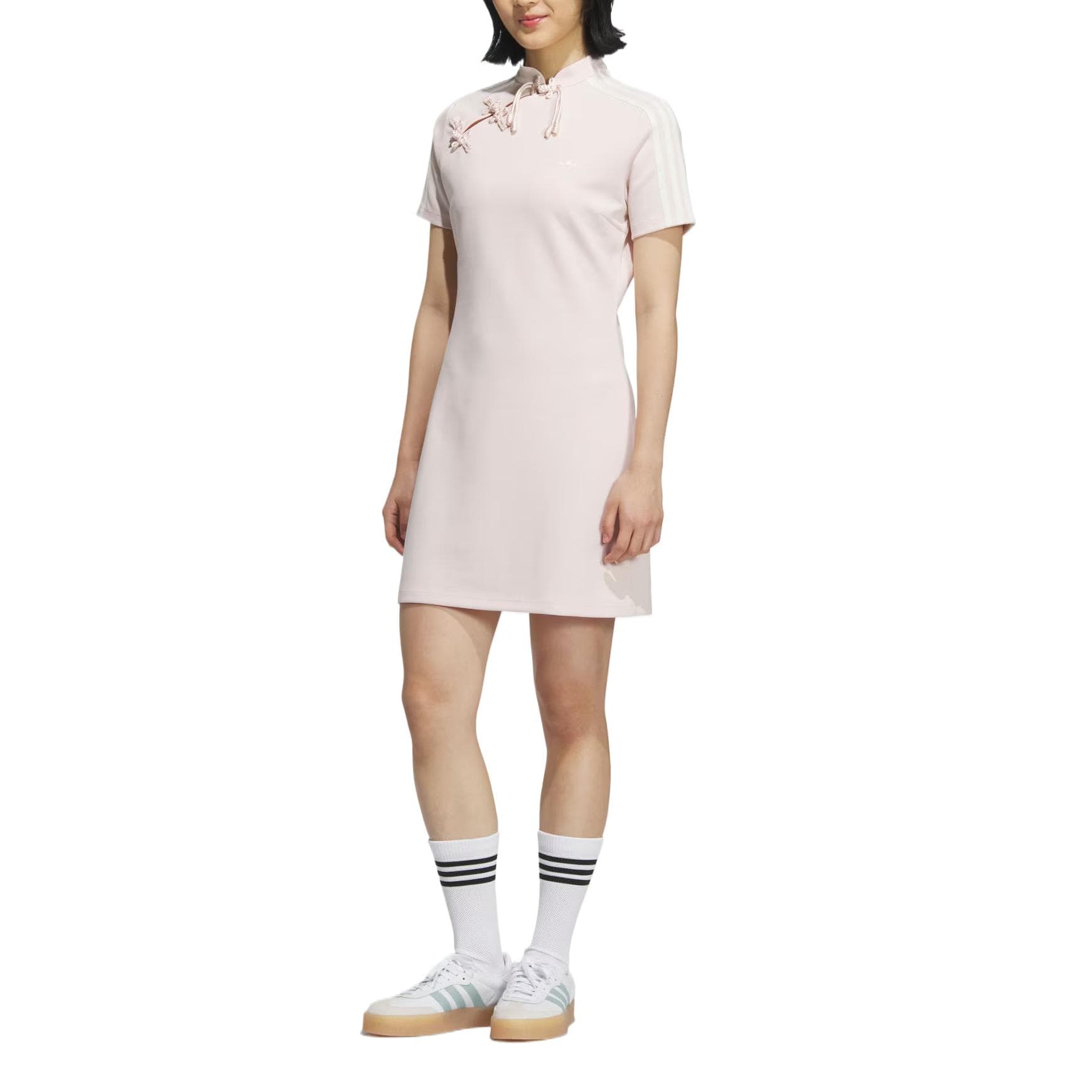 Платье Adidas Originals Короткое платье с короткими рукавами для женщин цвет "Чудесный кварц" - изображение 3