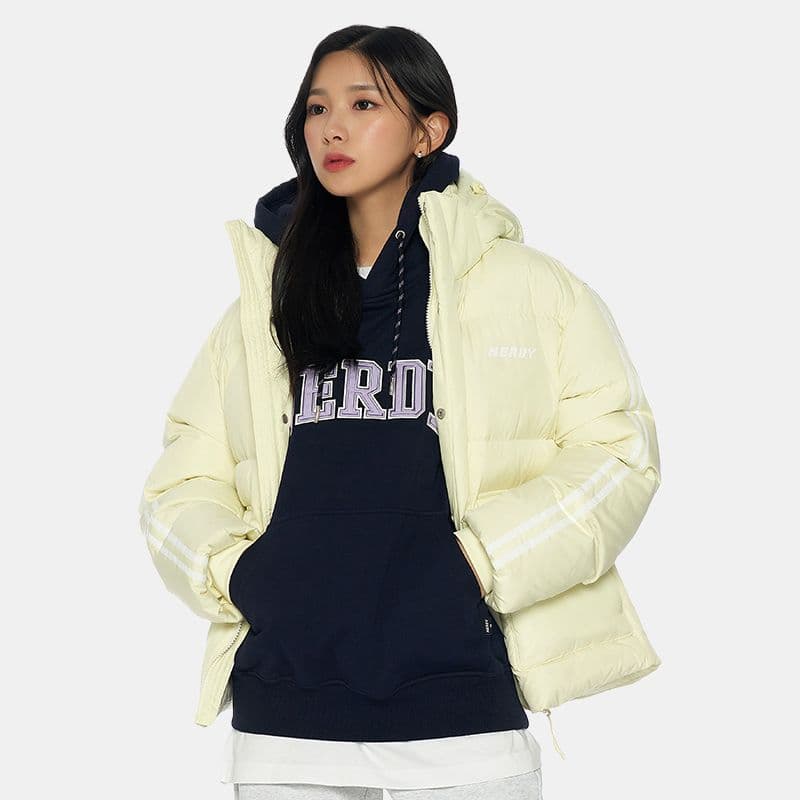 Зимняя куртка NERDY Logo Hoodie Down Jacket Yellow - изображение 5