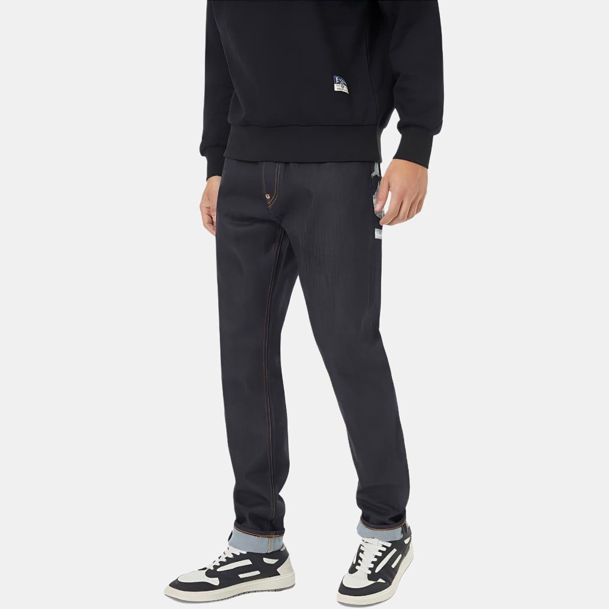 Штаны EVISU Джинсовый Синий Мужские Джинсы - изображение 4