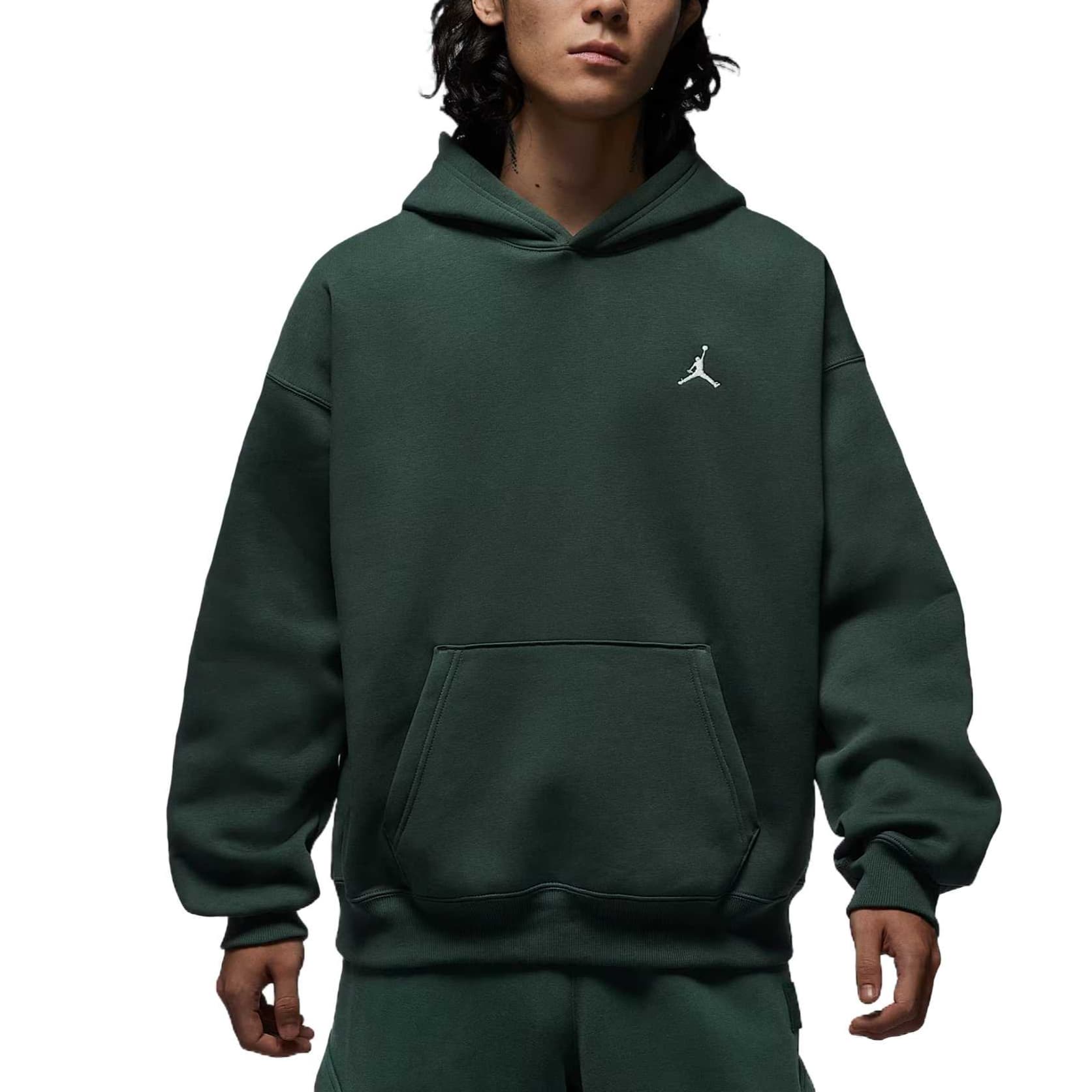 Худи Jordan Brooklyn Fleece Худи-ханьфу Мужской Темно-зеленый Парусный белый - изображение 3