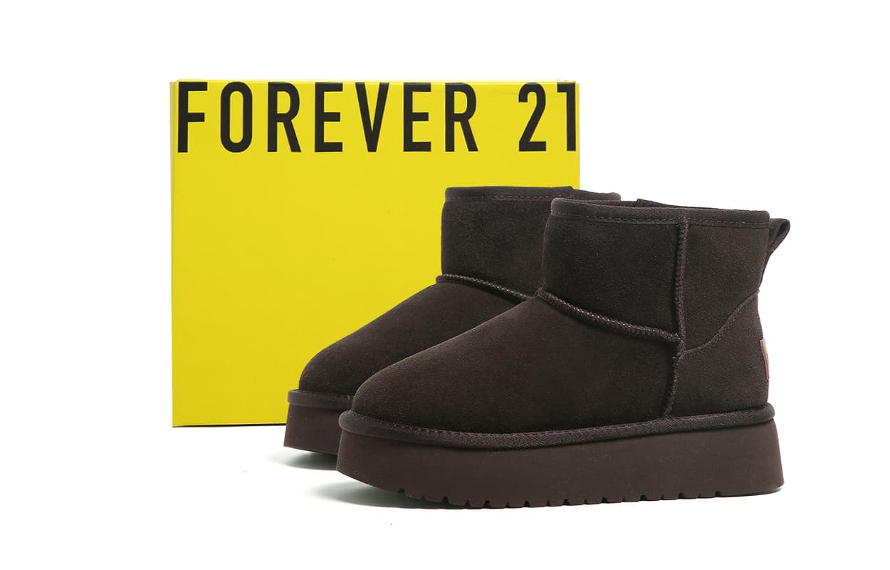 Ботинки зимние FOREVER 21 Носки Crew Сноубутсы Женские Кофейного цвета - изображение 2