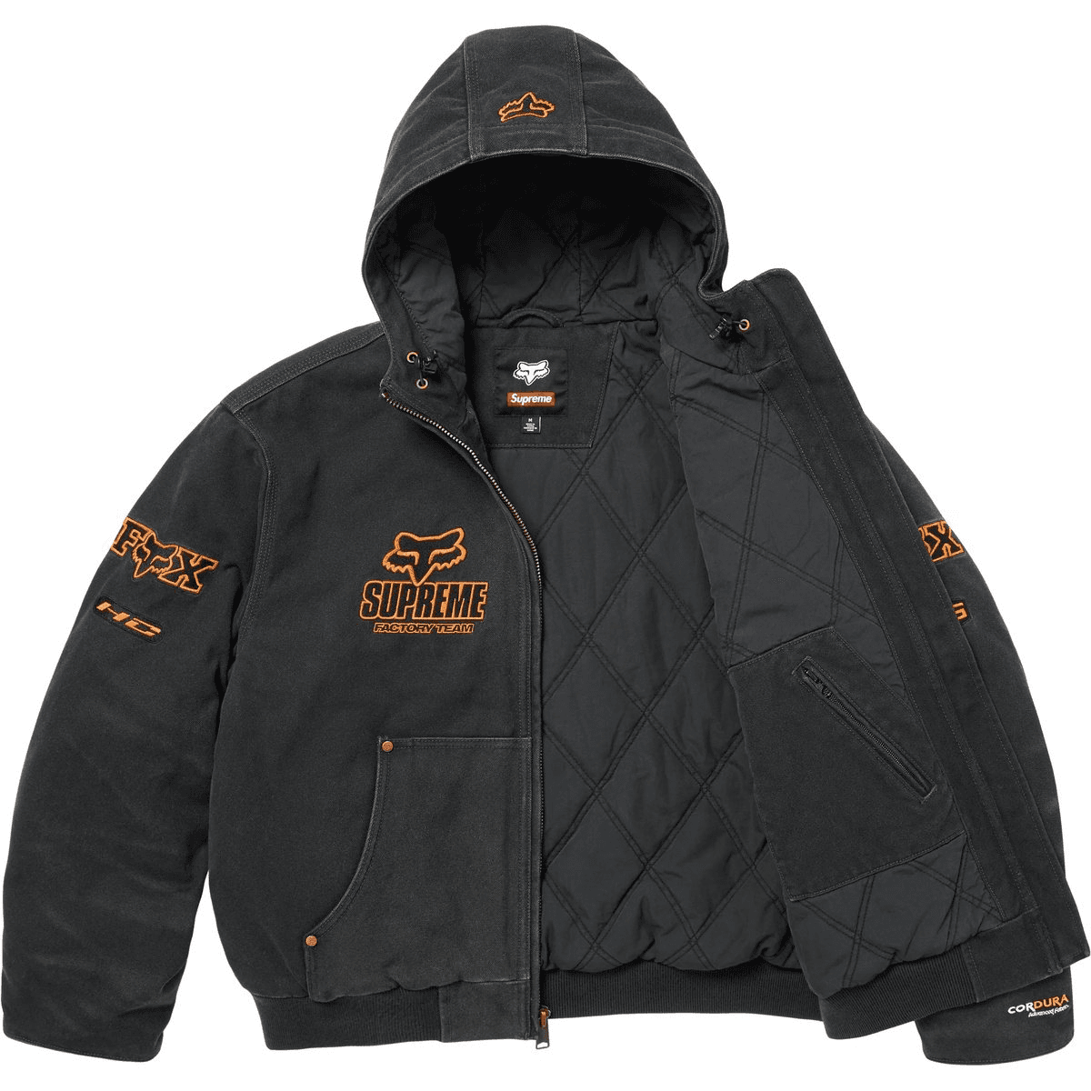 Куртка Supreme X FOX RACING FW25 WEEK9 С капюшоном Рабочая куртка Куртки и пальто Унисекс - изображение 3