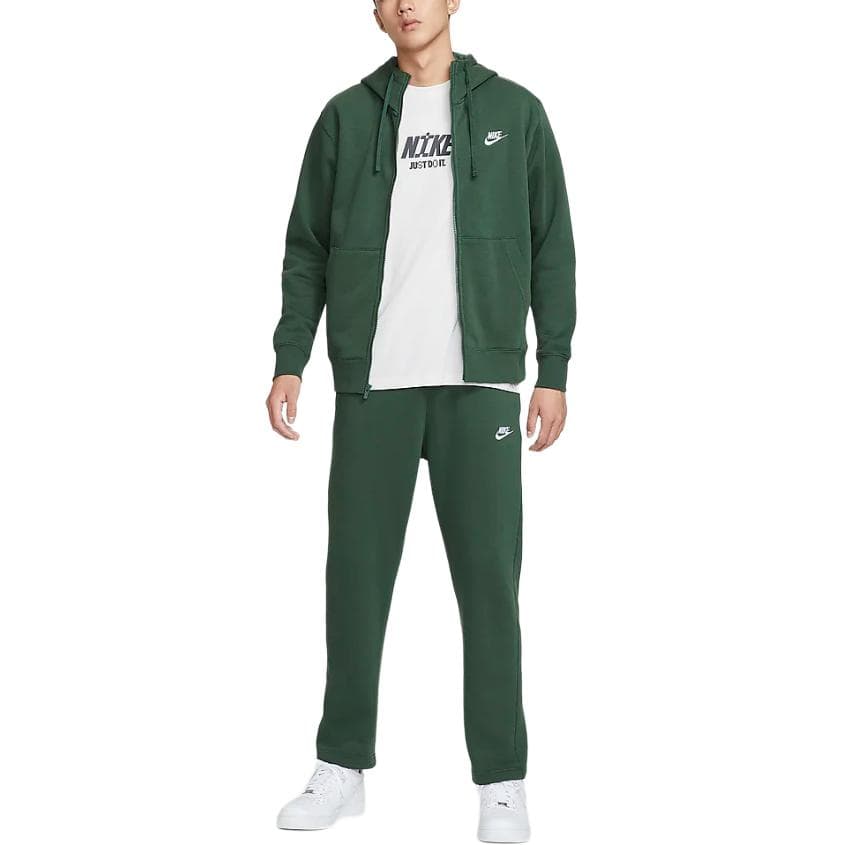 Куртка Nike Sportswear Club Флис Удобный С манжетами Молния Открытая застежка (кардиган) С капюшоном Куртки Пальто Мужской - изображение 5