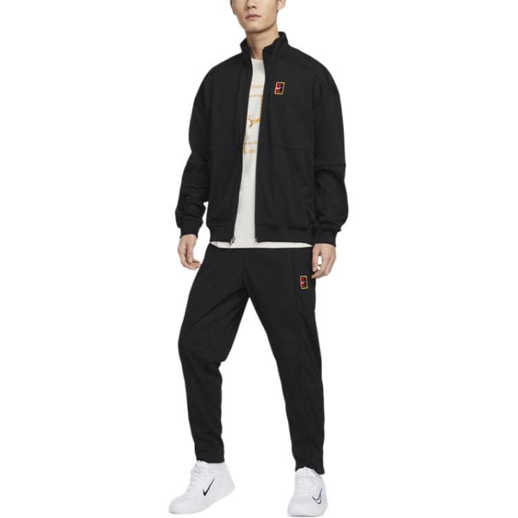 Куртка Nike CourtHeritage Воротник-стойка Молния Передняя часть С флисовой подкладкой Длинный рукав Рубашка Куртка Мужская - изображение 5