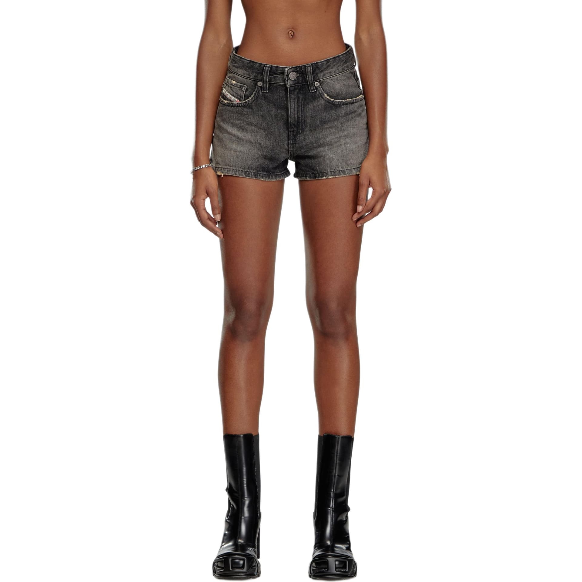 Diesel Джинсовые шорты Женские Черные - изображение 2