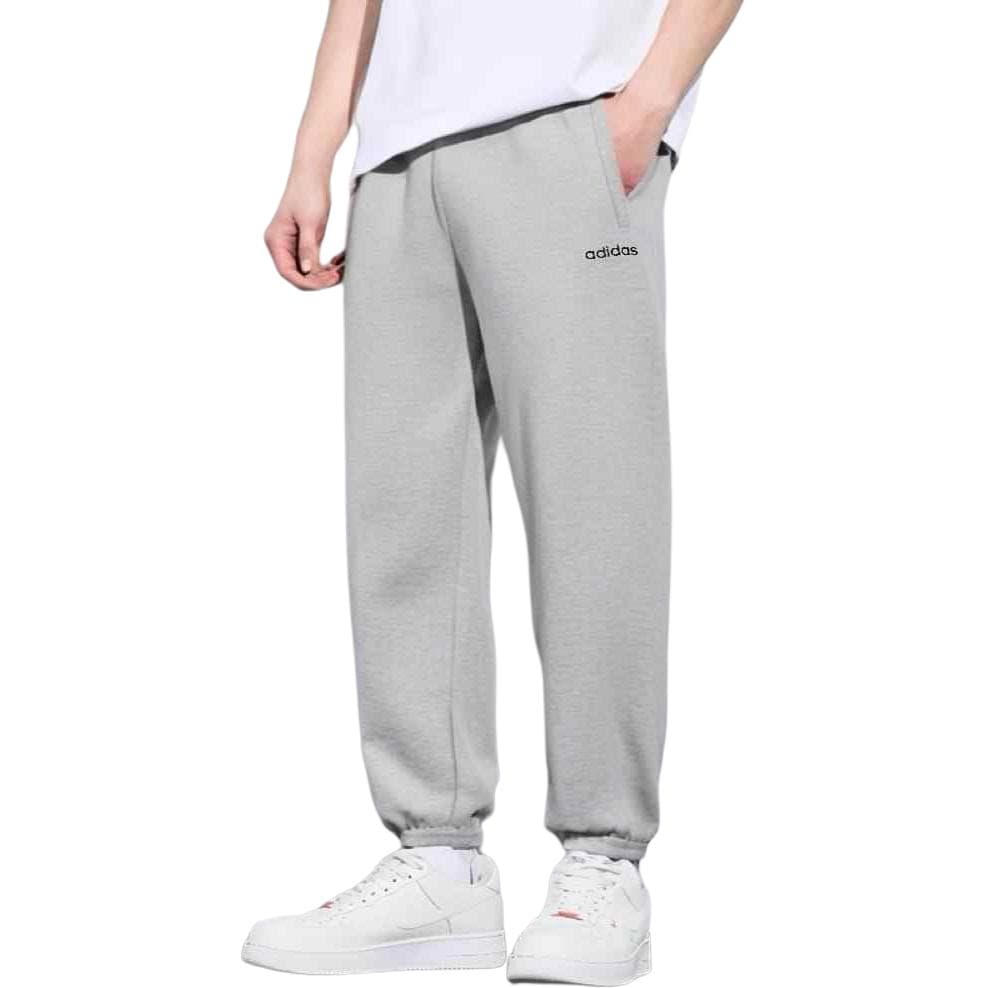 Штаны Adidas Однотонные с флисовой подкладкой эластичные манжеты вязаные тренировочные брюки мужские светло-серые - изображение 3