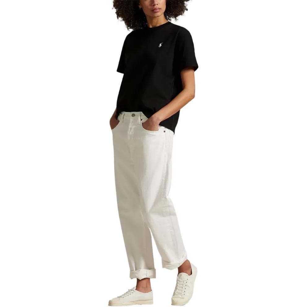 Футболка Polo Ralph Lauren Fw25 T Рубашка Женская Поло Черная Свободного кроя - изображение 4