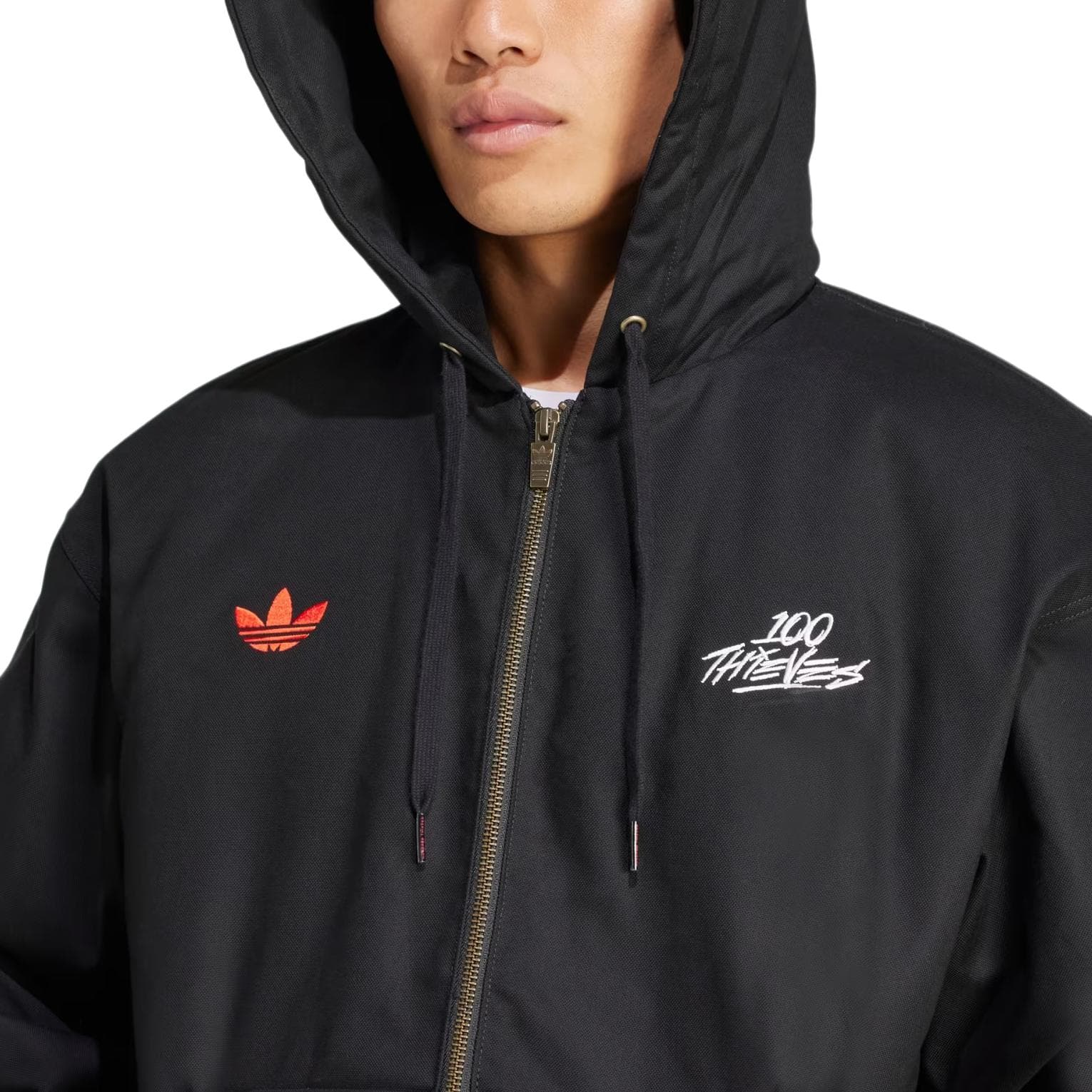 Куртка Adidas Originals 100 THIEVES FW24 Куртка Мужская Черная - изображение 4
