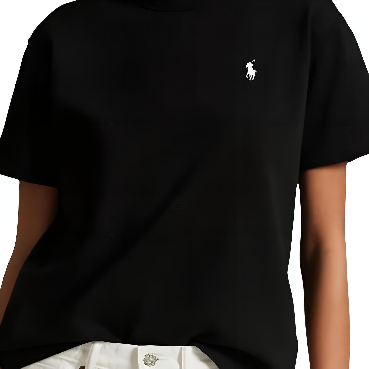 Футболка Polo Ralph Lauren Fw25 T Рубашка Женская Поло Черная Свободного кроя - изображение 5