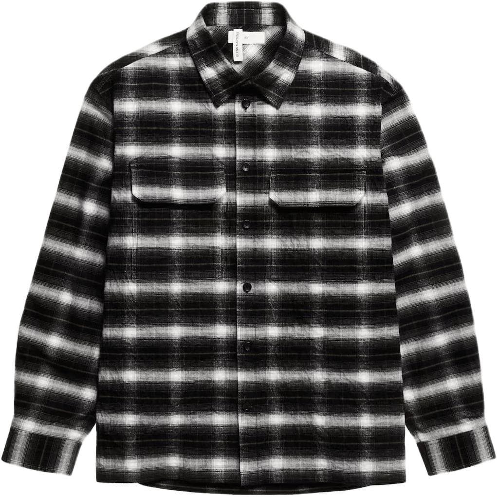Рубашка H&M x Glenn Martern Оксфордская рубашка с длинными рукавами, клетка, на пуговицах, отложной воротник, карманы, логотип, вышивка, аппликации, мужская - изображение 1
