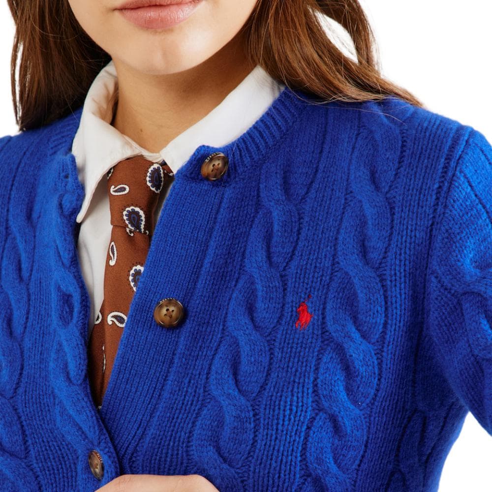 Кардиган Polo Ralph Lauren Свитер Стандартный размер Женские Винтажная модель Королевский синий - изображение 4