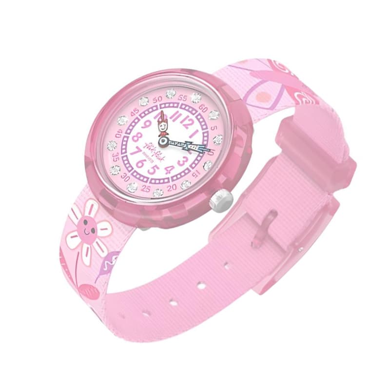 Часы SWATCH Flik Flak Кварцевый механизм водонепроницаемость 30 м детские часы 31,85*30,6 мм розовый циферблат - изображение 2