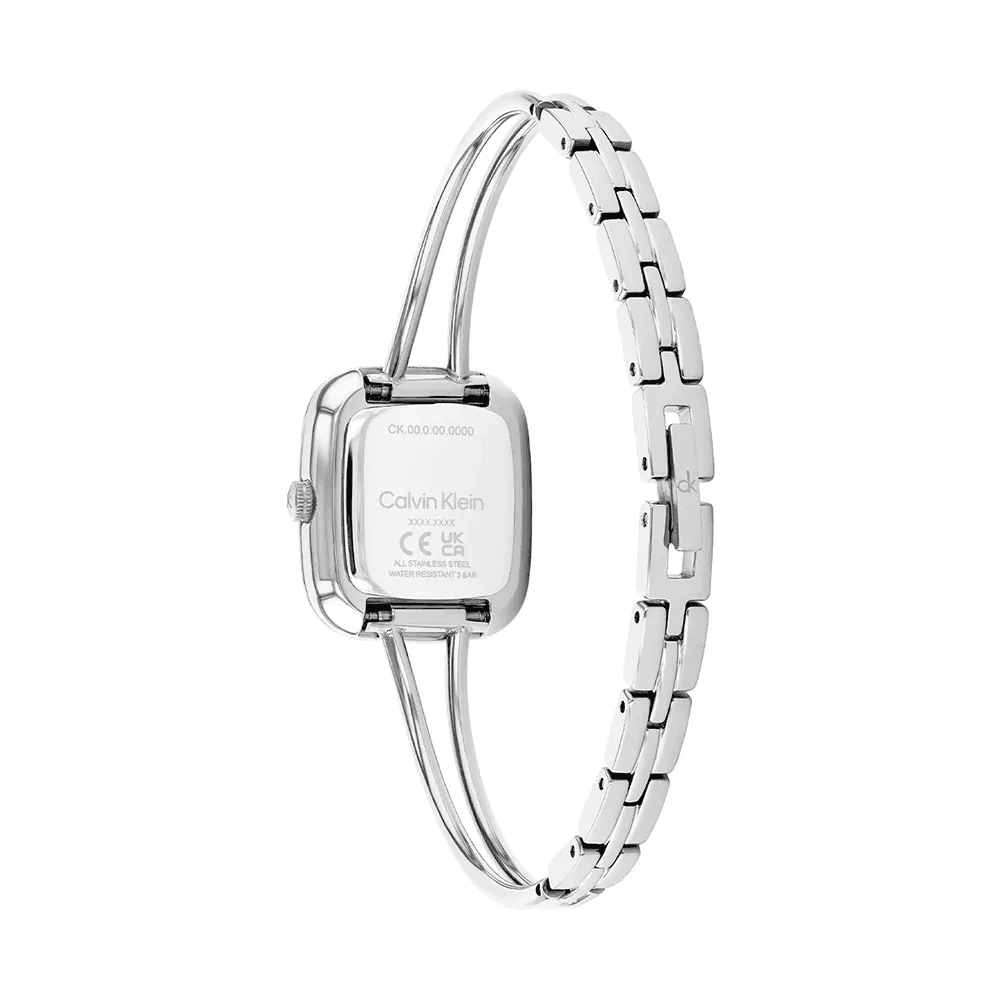 Механические часы Calvin Klein Часы на запястье Кварцевый механизм Нержавеющая сталь Шнуровка 21 мм Серебристый циферблат Женские часы - изображение 2