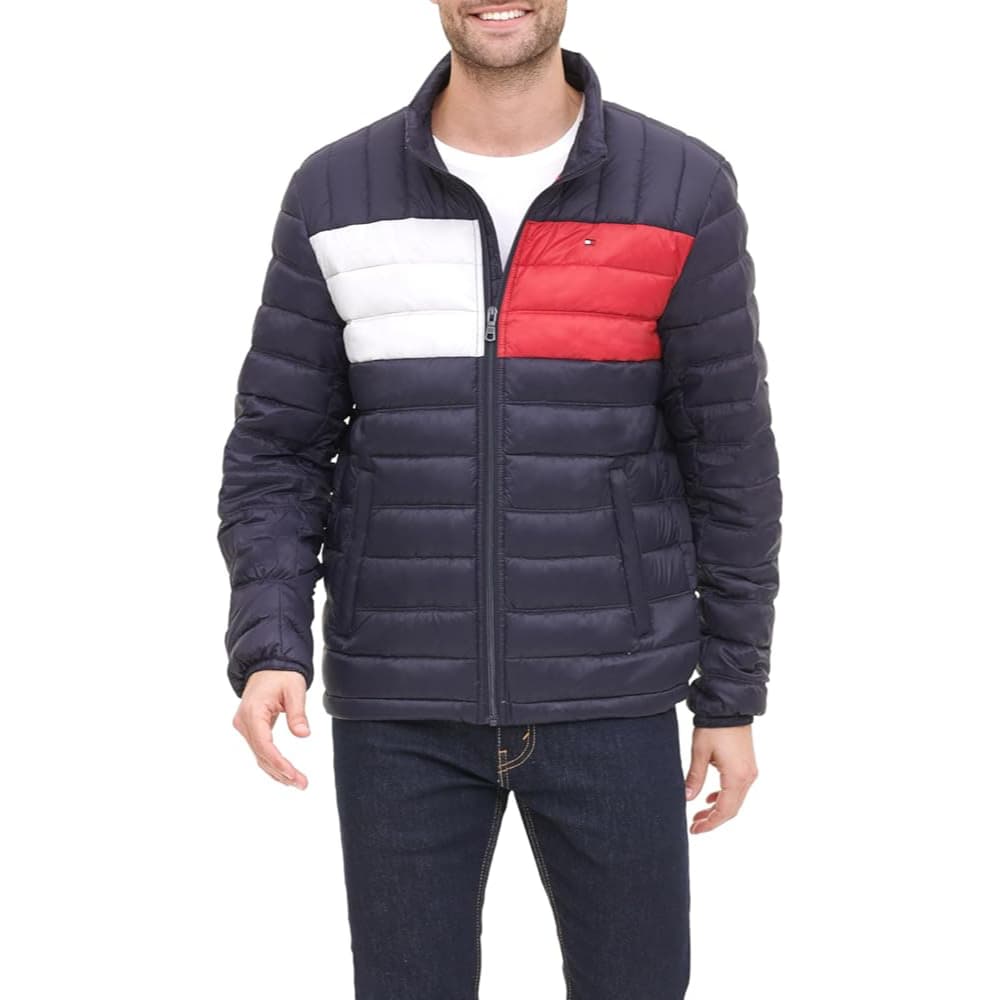 Зимняя куртка Tommy Hilfiger Пуховик Мужской Темно-Синий Многоцветный - изображение 2