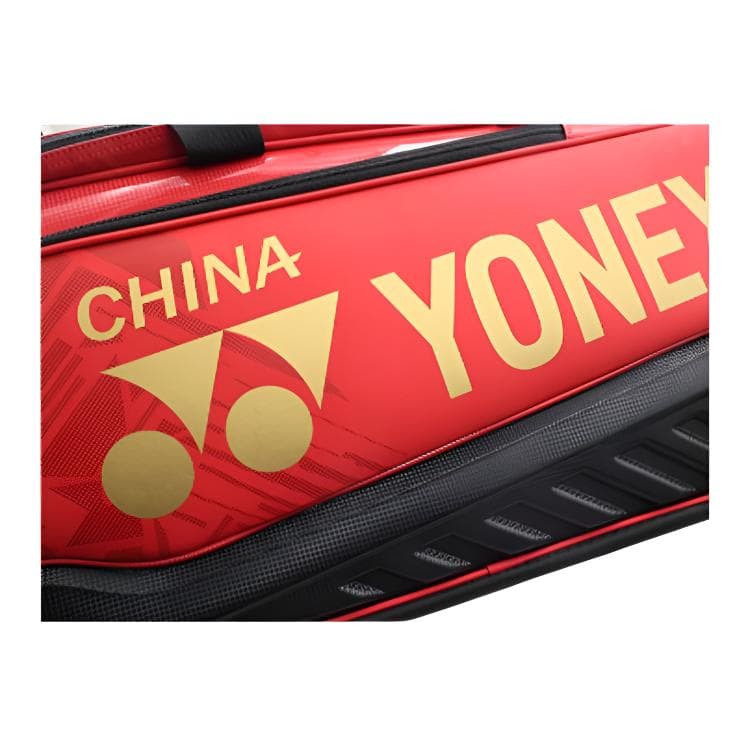 Спортивная сумка YONEX Сумка для спорта из искусственной кожи унисекс красная и черная - изображение 4