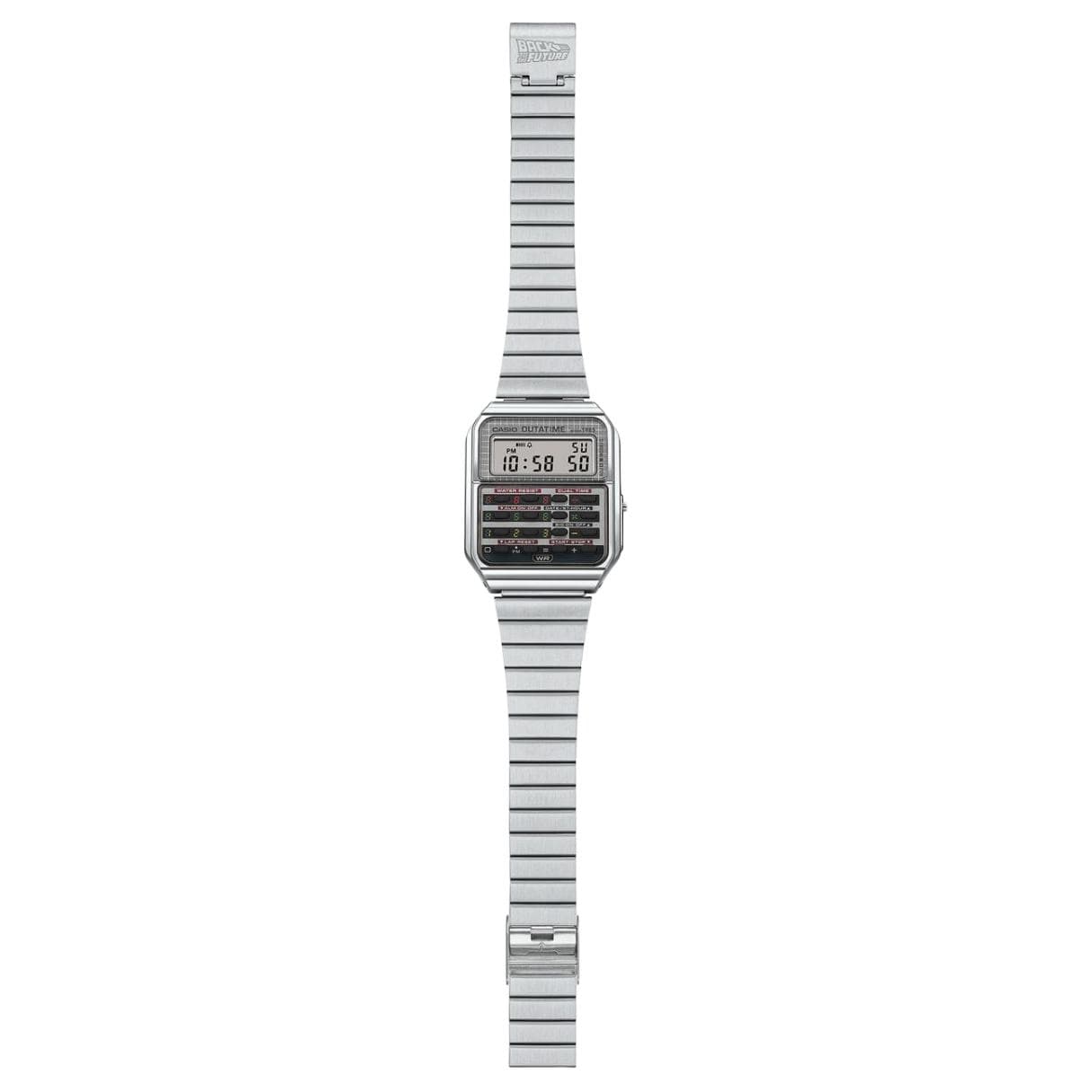Часы Casio Back to the Future Винтаж Кварцевый Механизм Нержавеющая Сталь Шнуровка Часы Мужские Серый Циферблат - изображение 3