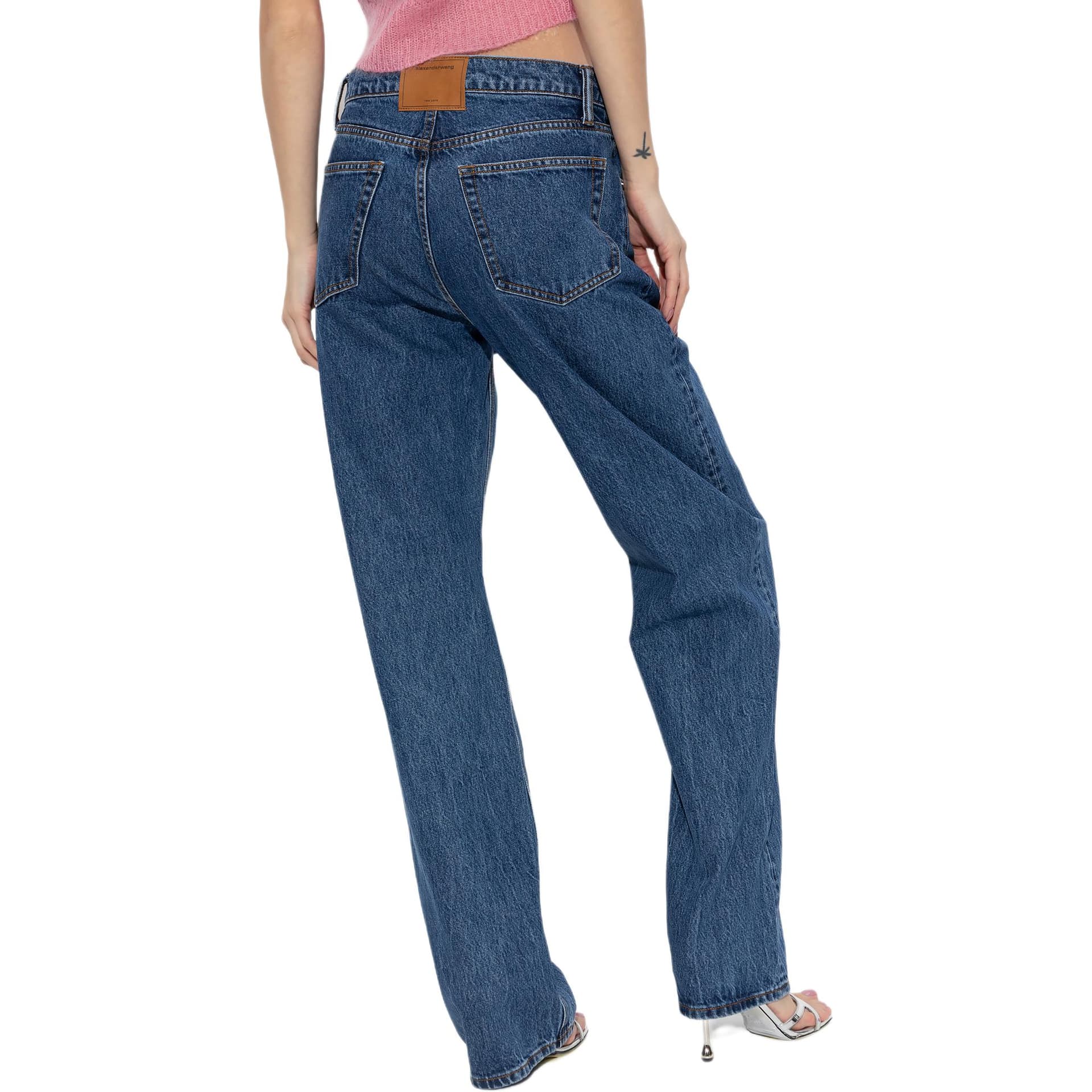 Джинсы alexander wang Ez Wavy Logo Jean In Denim - изображение 5