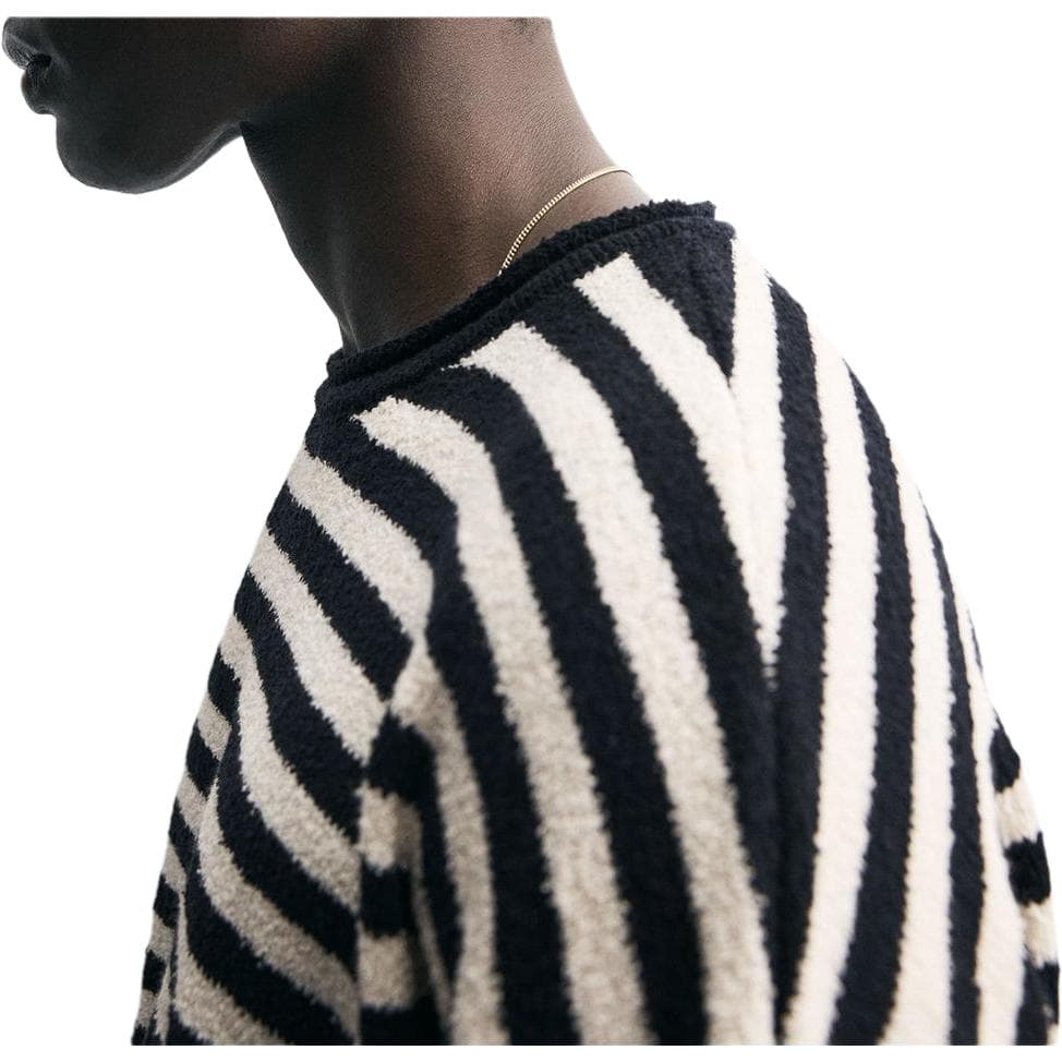 Кофта ZARA Striped Ribbed Crewneck Sweater - изображение 3