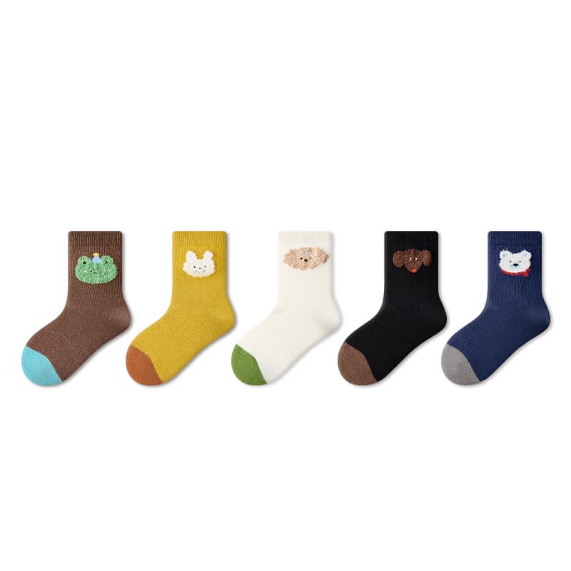 PRIMEET Cute Animals 5 Pack Kids Socks PRIMEET Милые Животные 5 Пачка Детские Носки - изображение 1