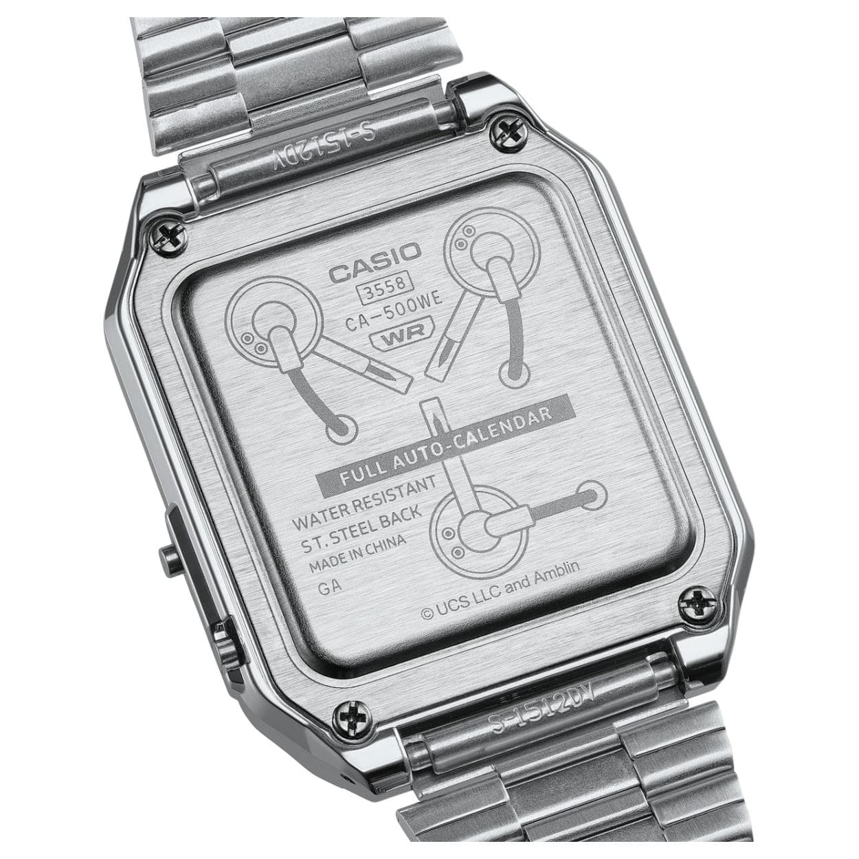 Часы Casio Back to the Future Винтаж Кварцевый Механизм Нержавеющая Сталь Шнуровка Часы Мужские Серый Циферблат - изображение 5