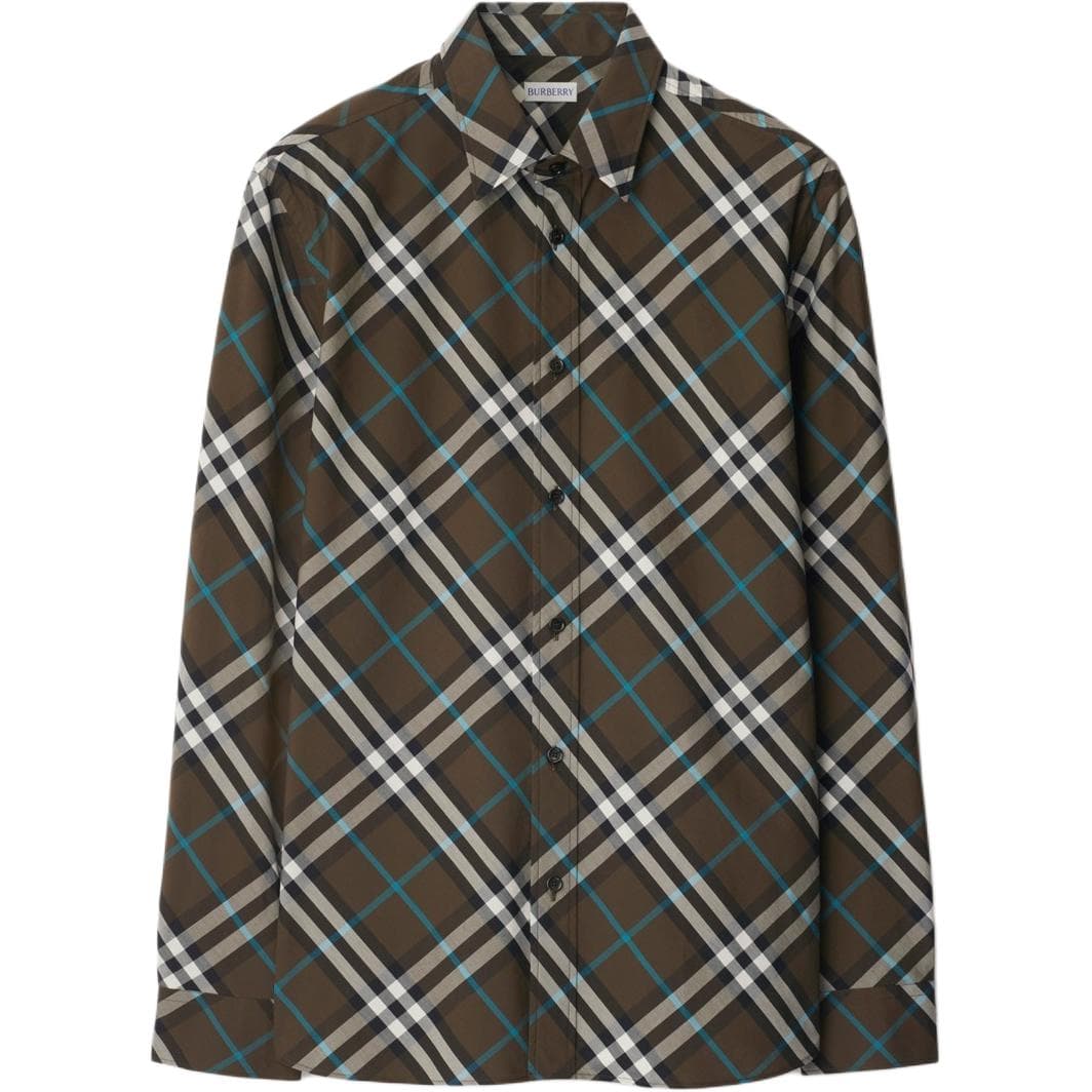 Рубашка Burberry Check Хлопковое волокно Рубашка Мужской Коричневый - изображение 1