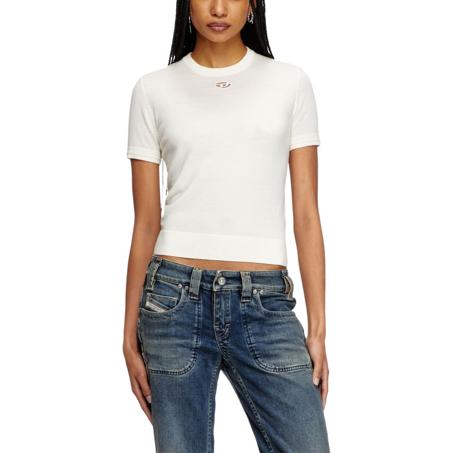 Кофта DIESEL OVAL D Белый Женский Трикотаж - изображение 2