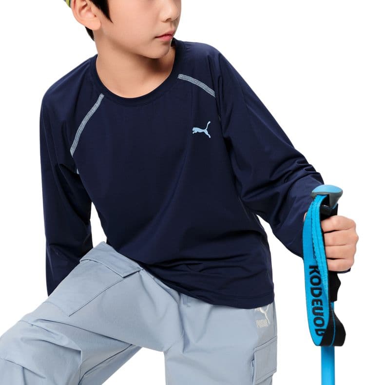 Футболка PUMA Sportstyle T-Shirt Темно-синий Детский - изображение 5