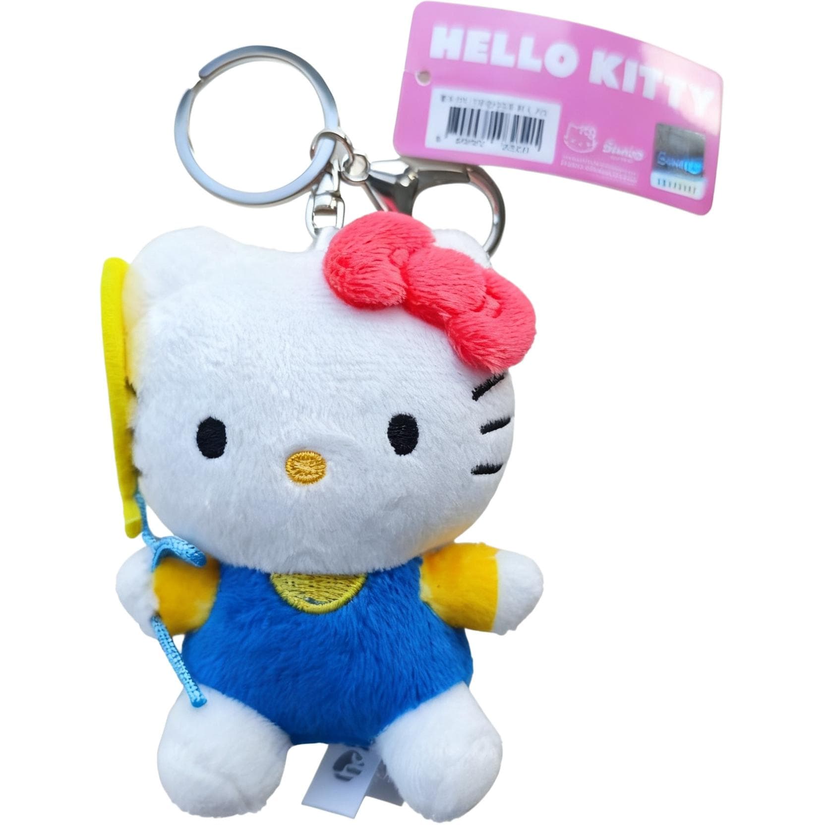 Sanrio Корейский стиль Синий Топ с желтым дизайном воздушного шара Hello Kitty Милый стиль Плюшевые брелки - изображение 1