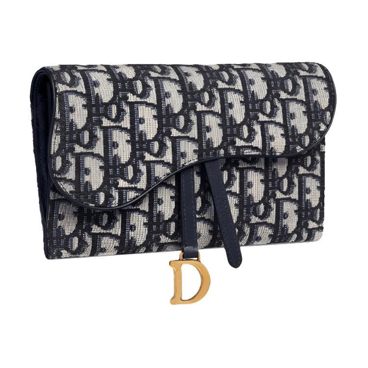 Кошелек Dior Saddle Oblique Denim Blue - изображение 2