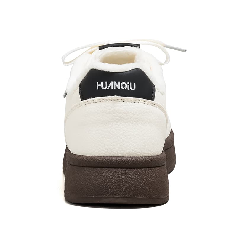Кроссовки HUANQIU Цветовые блоки с флисовой подкладкой скейтборд обувь винтажная толстая подошва трендовый осенний и зимний наряд - изображение 4