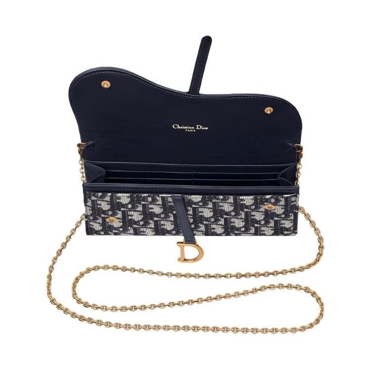 Кошелек Dior Saddle Oblique Denim Blue - изображение 3