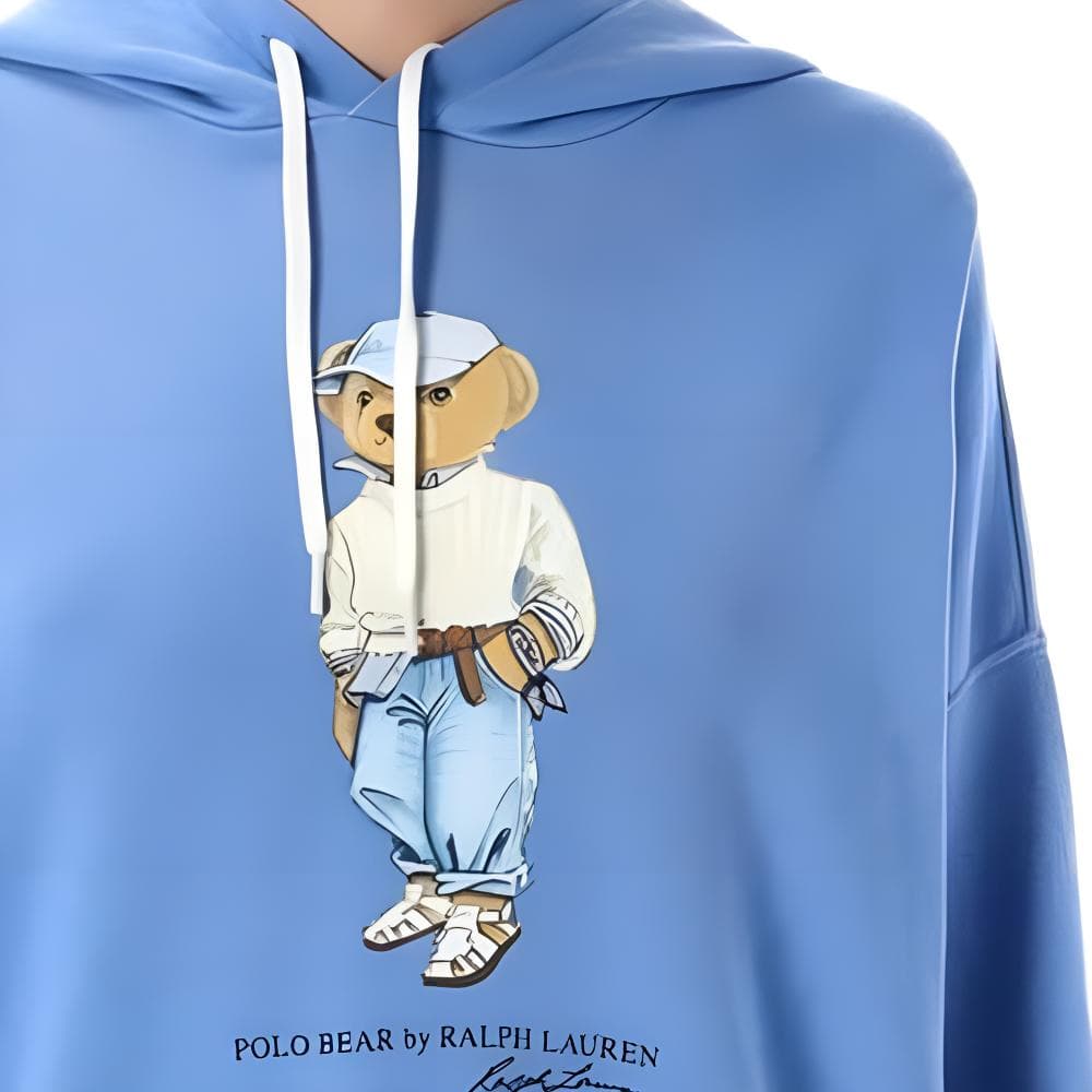 Худи Polo Ralph Lauren Толстовка с капюшоном и длинным рукавом женская синего цвета - изображение 4