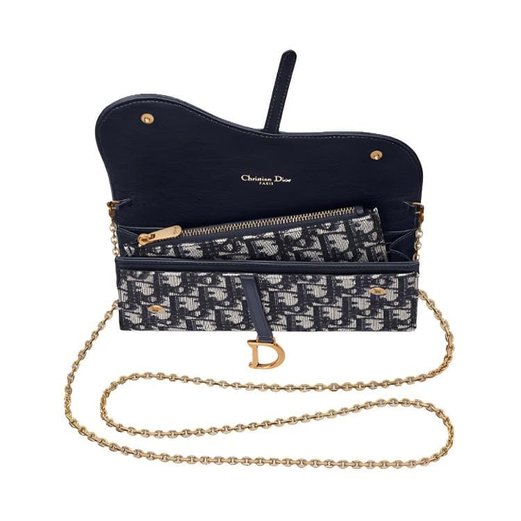 Кошелек Dior Saddle Oblique Denim Blue - изображение 4