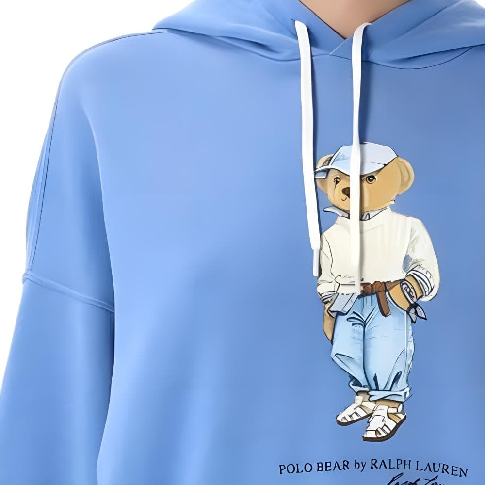 Худи Polo Ralph Lauren Толстовка с капюшоном и длинным рукавом женская синего цвета - изображение 3