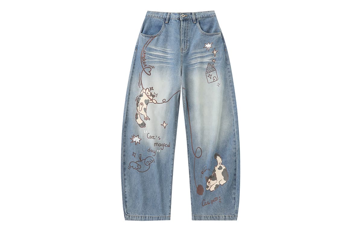 Штаны LAMLICKA Blue Unisex Jeans LAMLICKA Синий Унисекс Джинсы - изображение 1