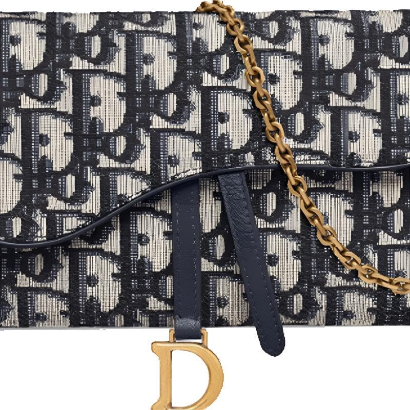 Кошелек Dior Saddle Oblique Denim Blue - изображение 5