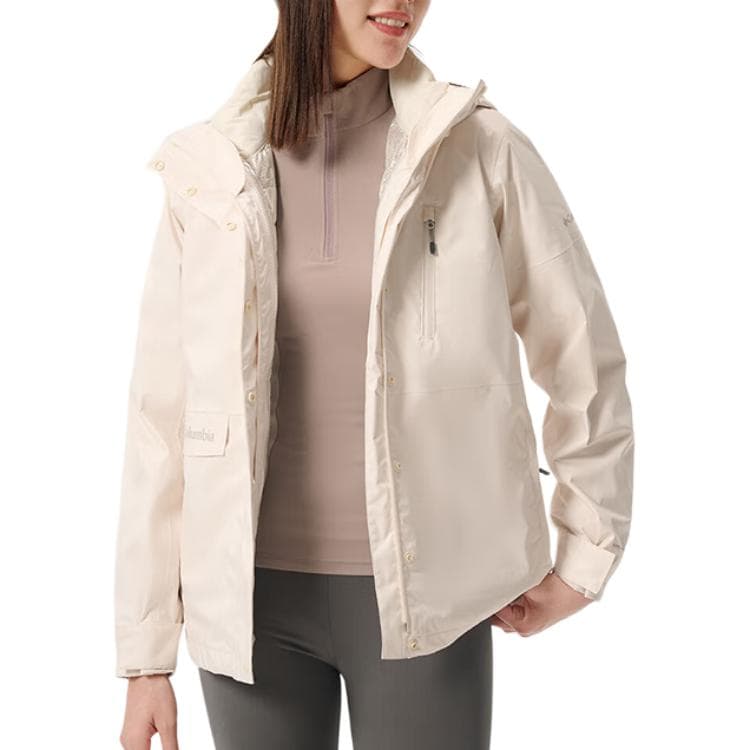 Columbia FW24 Водонепроницаемый и Теплый Ветровка Женский Экрю - изображение 5