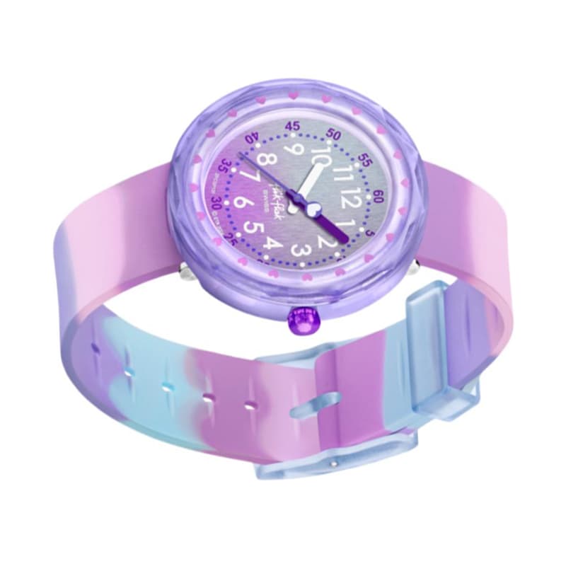 Часы SWATCH Flik Flak Кварцевый механизм Детские часы 36,7*35 мм Фиолетовый циферблат Часы Полимерные корпуса часов - изображение 3