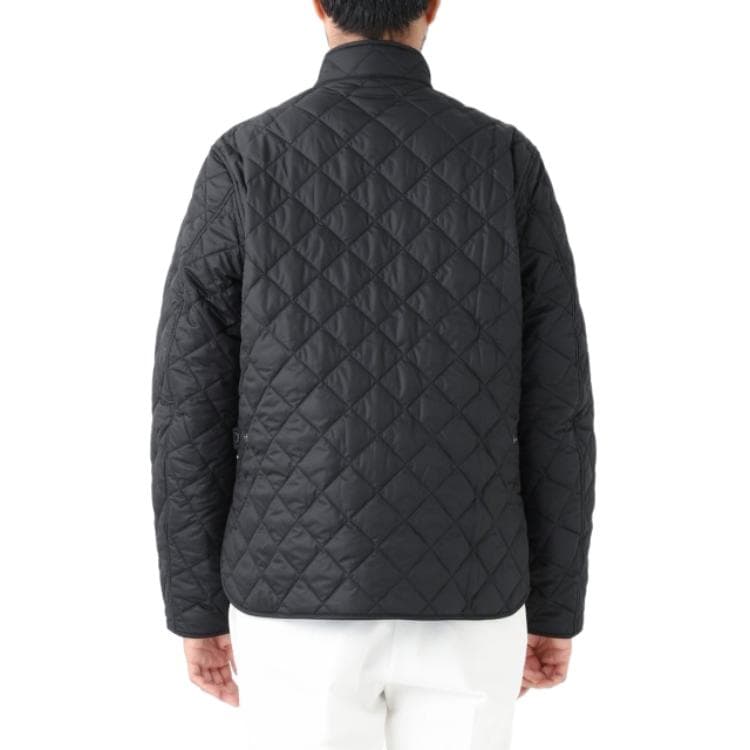 Зимняя куртка пуховик BARBOUR Однотонный воротник-стойка однобортный хлопковый пуховик мужской черный - изображение 5