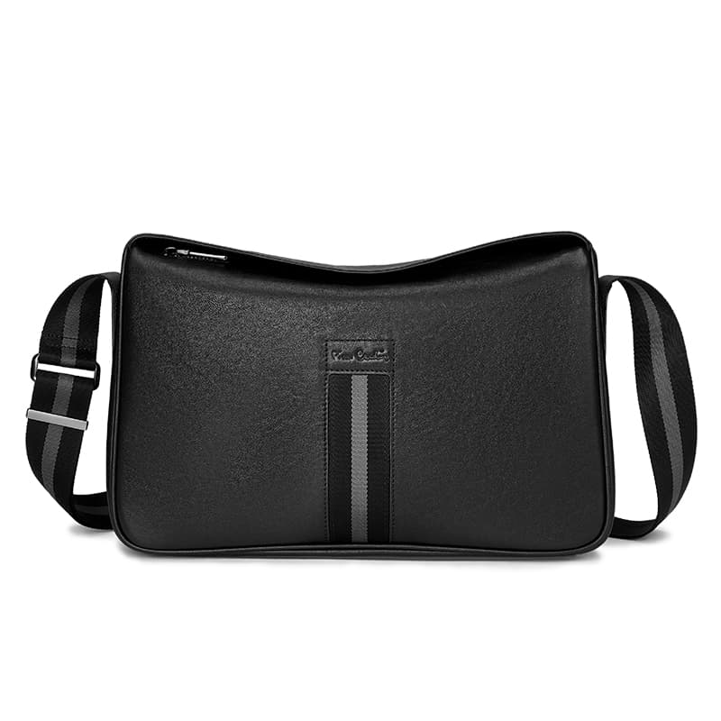 Мини-сумка PIERRE CARDIN Модный тренд Коровья кожа Сумка на плечо Мужской Черный - изображение 1