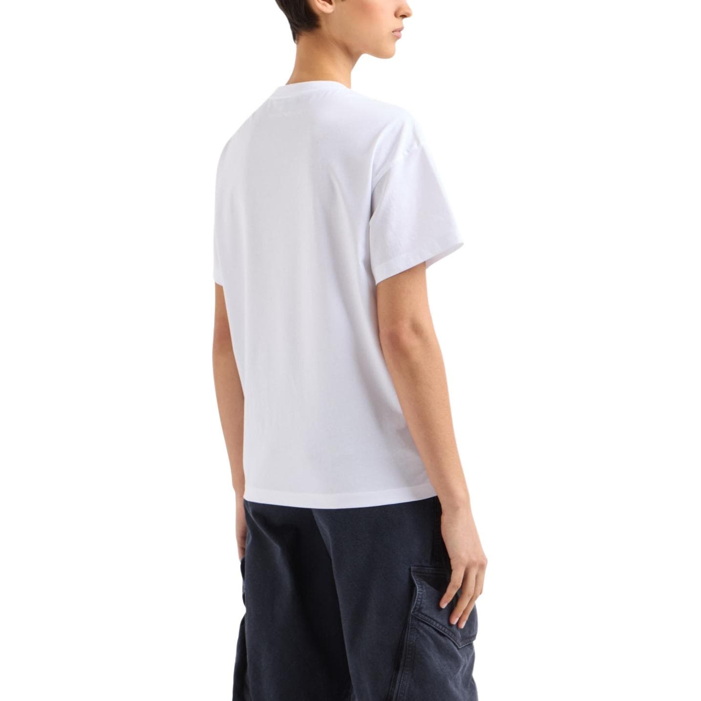 Футболка EMPORIO ARMANI SS26 Рукав с оборванным плечом T-рубашка Женская - изображение 3