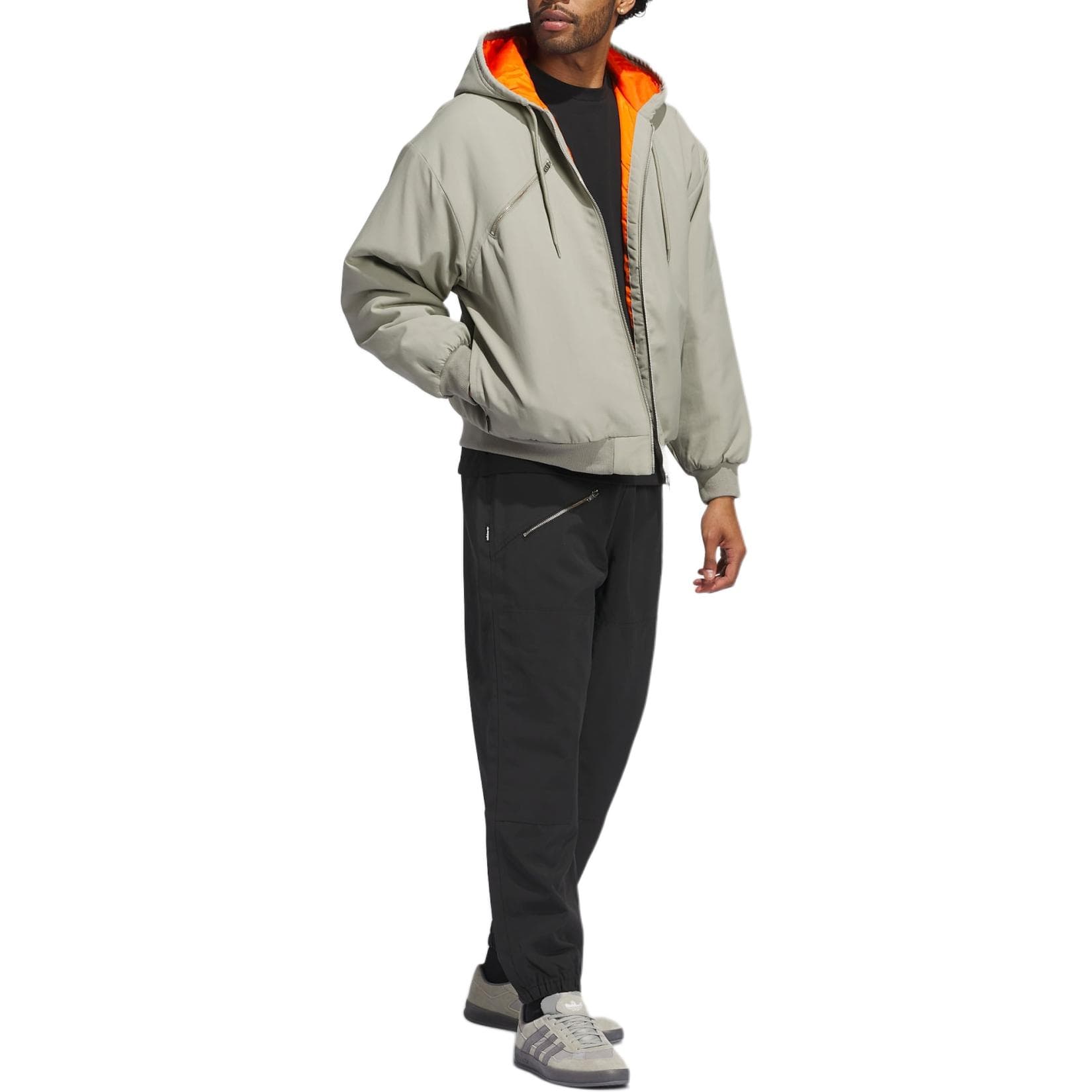 Куртка Adidas Originals SHMOOFOIL Нейлоновая Холщовая Куртка Мужская Серебряный Галька Университетский Апельсин - изображение 5