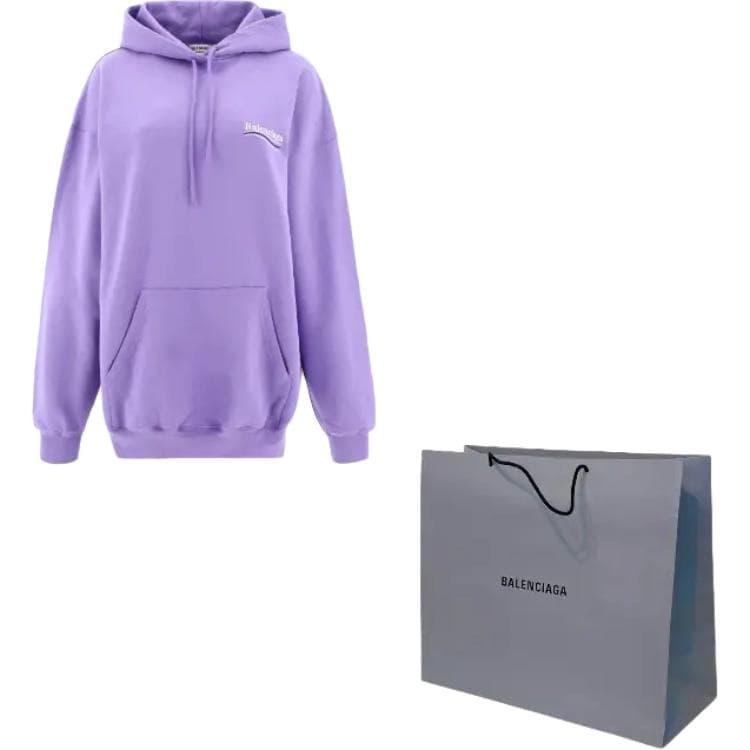 Худи Balenciaga Logo Embroidered Hoodie Purple - изображение 8