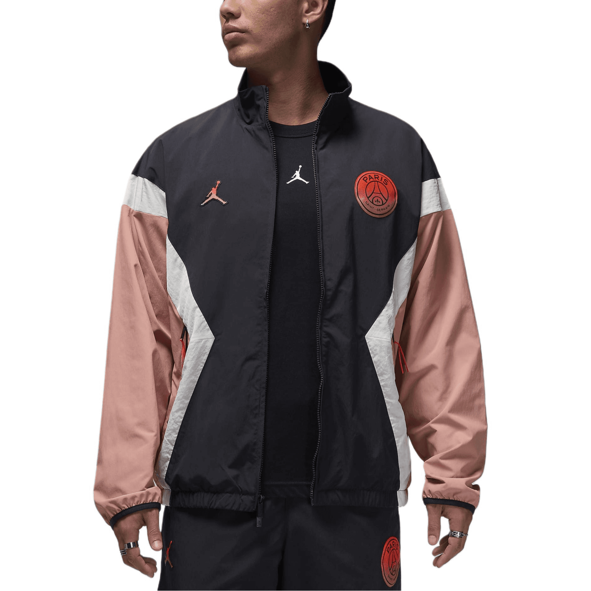 Куртка Jordan X PSG Бренд FW24 Куртки и Пальто Унисекс Черный Розовый - изображение 3