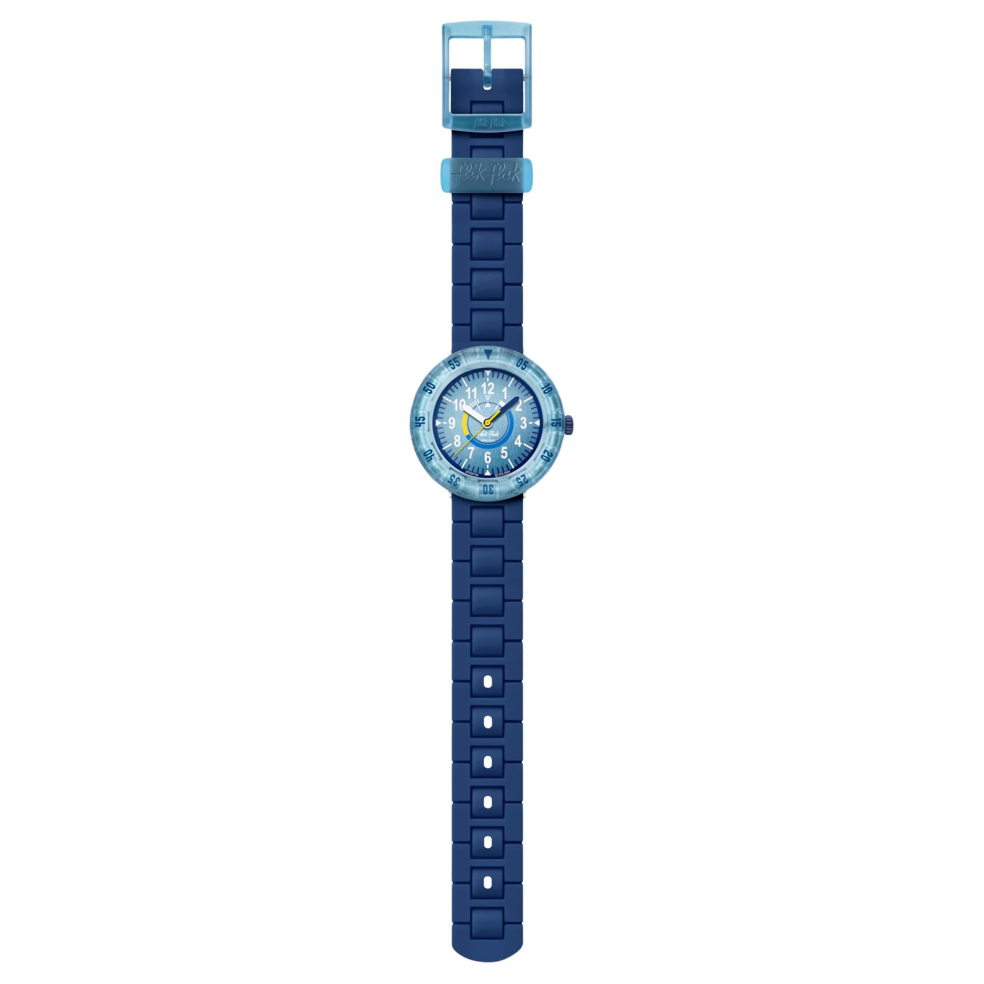 Часы SWATCH Flik Flak Кварцевый механизм Детские часы 36,7*35 мм Синий циферблат Полимерные корпуса Часы Силиконовый ремешок - изображение 2