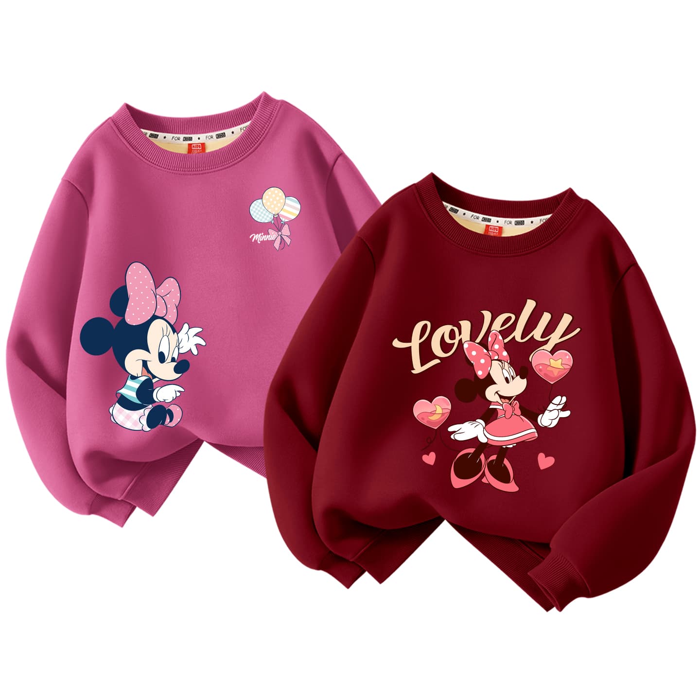 Кофта Disney [Утолщенный и с флисовой подкладкой] Dile Play K Ягодно-красный + DI Звезда Баллоны Бургунди KIDS Свитшоты - изображение 1