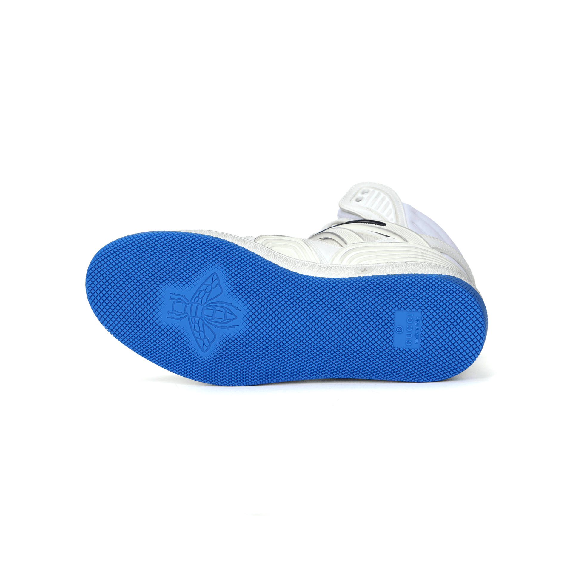 Ретро баскетбольные кроссовки Gucci Basket High Top White Blue - изображение 5