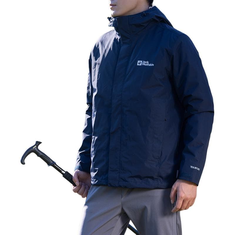 Демисезонная куртка Jack Wolfskin Hooded Windproof Jacket Navy Blue - изображение 4